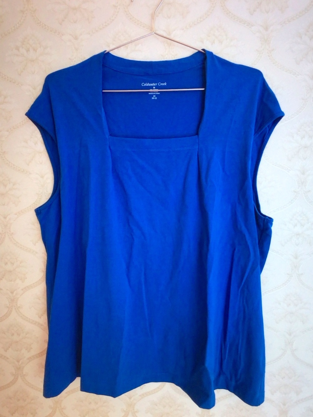 Coldwater Creek Royal Blue Square Neck Sleeveless Tank
